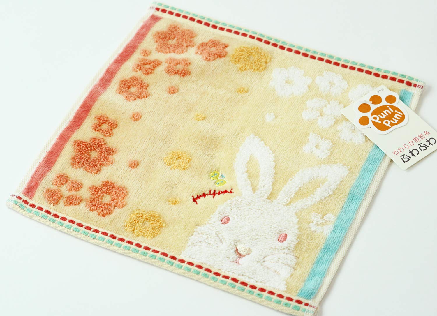Amazon｜内野(UCHINO) タオルハンカチ オレンジ ウサギ 約25×25cm もち